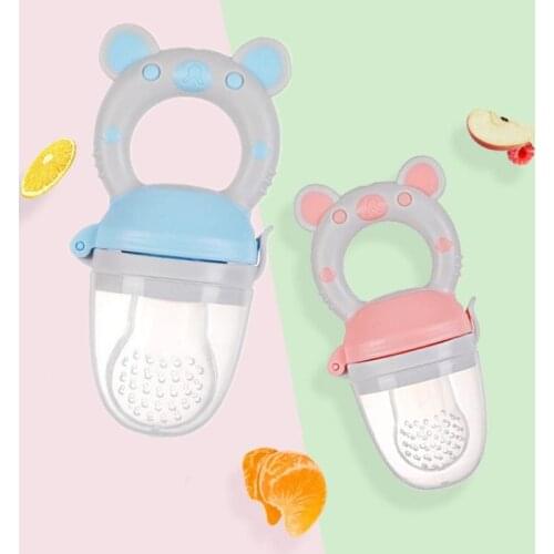 1Pcs Bear Handle Pacifier Feeder For Baby Food Grade Silicone PP Training Nipple Milk Fresh Fruit Nibbler Teat Pacifier Bottles