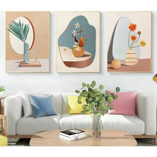Modern Flowers Canvas Painting Nordic Posters and Prints Plants Wall Art Pictures for Living Room Bedroom Home Decoration