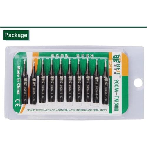 Wozniak 10 pcs/set Soldering Iron Tsui Tips nozzle Lead free Solder Iron Tip 900M-T-2c Series Rework Station Repair Tool Kit