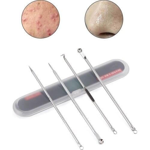 Enlightened 4 Piece Hygienic Boxed Stainless Steel Acne Acne Blackhead Removal Comedone The tool