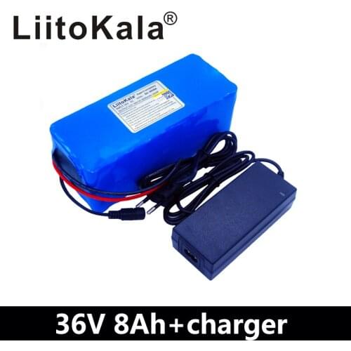 LiitoKala 36V battery 500W 18650 lithium battery pack 36V 8AH With bms Electric bike battery with PVC case for electric bicycle