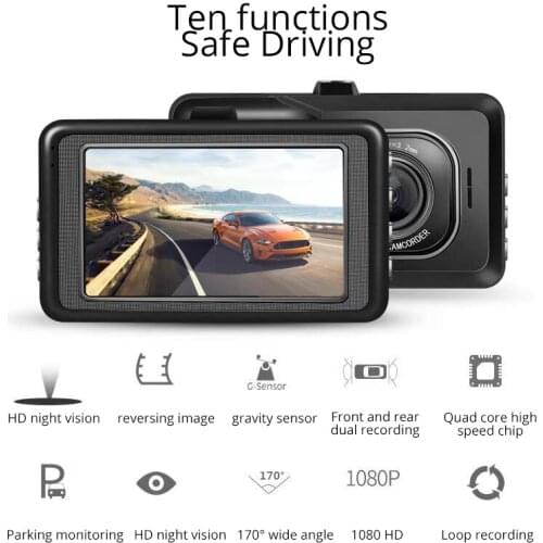 UNCOM DVR Dash Cam driving recorder HD front and rear dual recording 1080P monitoring wide-angle car dvr reversing image