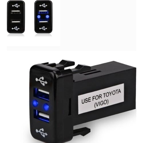 WATERWICH Dual USB Charger For Toyota VIGO USB Adapter Socket Interface Car 2 Port interface Dashboard Socket Phone Car Charger
