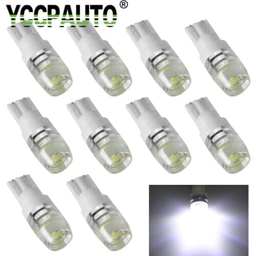 YCCPAUTO T10 LED Light 194 168 W5W Clearance Bulbs White Side Wedge Parking Turn Signal Lights 2SMD With Lens Bulbs 10PCS