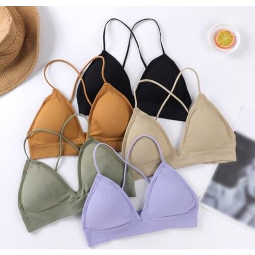 Women Wireless Push Up Bras Sexy Lingerie Seamless Hollow Out Soft Bras Beauty Back Strap Sports Bra