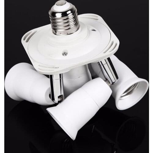 1pcs E27 4 in 1 Base Socket Splitter Light Lamp Bulb Adapter Photography
