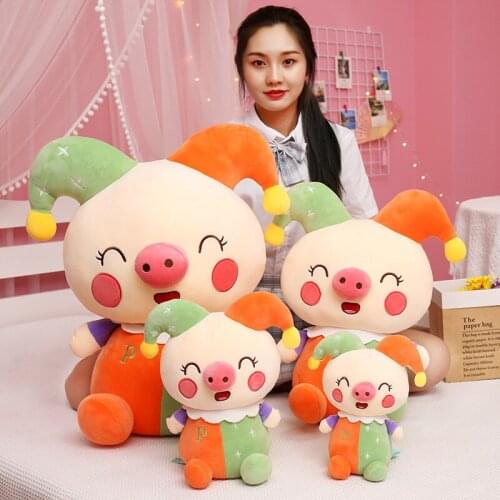 1pc 25-70CM Kawaii Clown Pig Plush Toys Stuffed Soft Animals Pillow Dolls For Kids Girls Boys Birthday Christmas Gifts