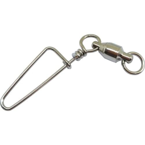 100/500/1000PCS Fishing Ball Bearing Swivel Coast Lock Snap Stainless Steel Saltwater Freshwater Fishing Swivel Snap