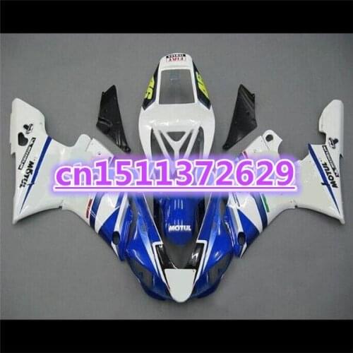 100%Fits Fairing Set for YZFR1 98-99 YZF1000 1998 1999 R1 white blue YZF R1 98 99 YZF1000 98 99 Plastic Kit-Dor D