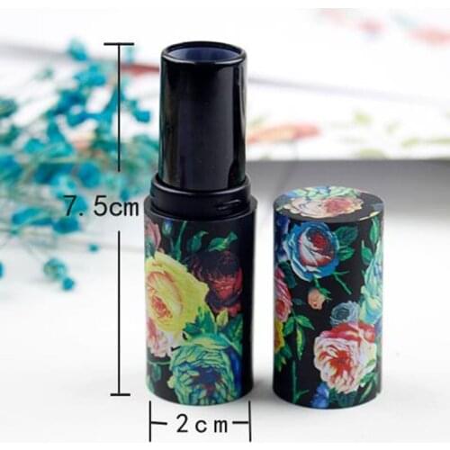 12.1mm Vintage Rose Flower Beauty Empty Lipstick Tubes DIY Makeup Round Top Quality Mini Lip Balm Lipgloss Bottles F20172519