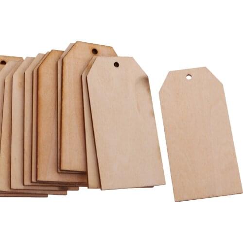 50pcs Unfinished Blank Wood Gift Tags Wood Label For Wedding Party Favors