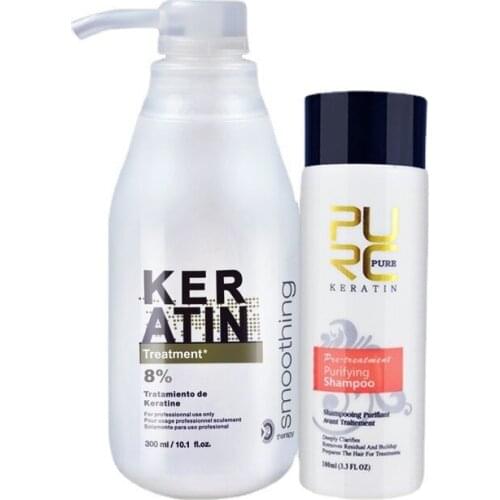 8% Brazilian Baked Oil Care Set Repair dry frizz soften straighten Keratin Set shampoo and conditioner hair care products