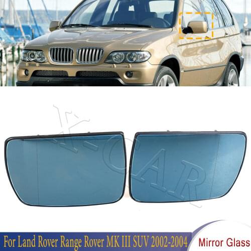 X-CAR Left Right Car Side Front Reaview Mirror Glass Blue Door Wing For Land Rover Range Rover MK III SUV 2002- 2003 2004