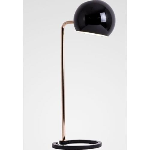 White metal semicircle table lamp American light luxury minimalist bedroom living room study eye protection table lamp