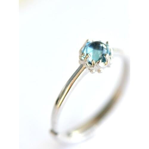 Nepal Natural Moon Stone Adjustable Rings For Women,925 Sterling Silver Ring For Girl New Fashion Vintage Fine Jewelry