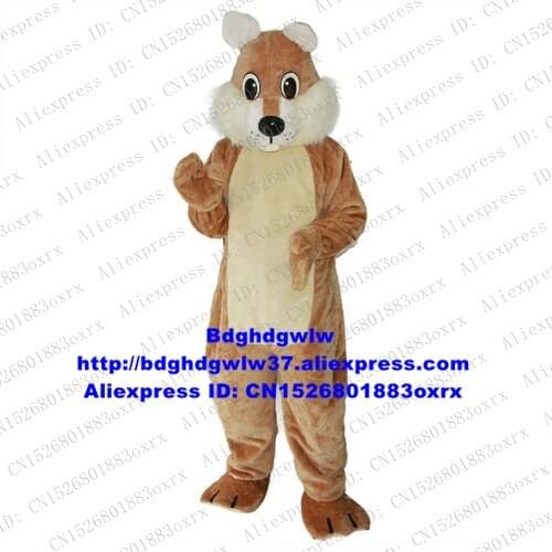 Brown Long Fur Squirrel Mascot Costume Adult Cartoon Character Outfit Suit Children Program Grad Night zx641