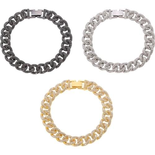 Fashion Hip-hop Shine Charm Cuban Iced out Anklet 25cm Ankle Accessories Beach Bling Jewelry For Man Women Special Gifts