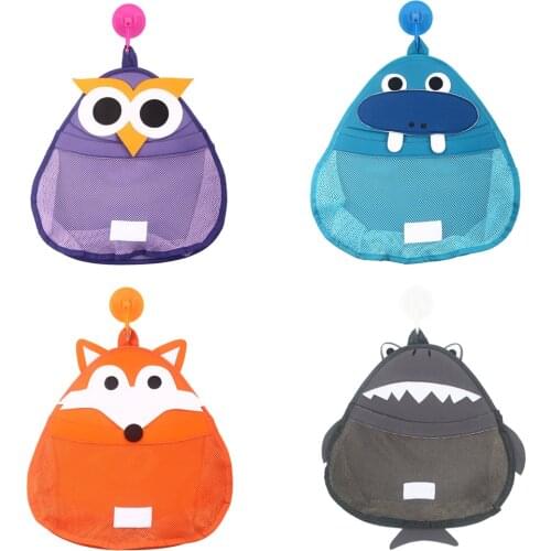 Cartoon Baby Bath Toy Storage Bags Kids Shower Sundries Tidy Organizer Bathroom Net Mesh Hanging Pouch