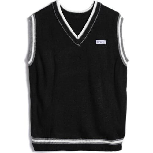 2021 Mens V-Neck JK Sweater Vest Couple Japanese Style Pullovers Casual Oversize Man Soft Sleeveless Sweater Clothing