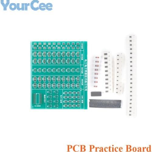 DIY Practice Board Kit 0603/0805/1206/Diode/Transistor/IC Chip Package Soldering PCB Fanny Skill Training Electronic Suit
