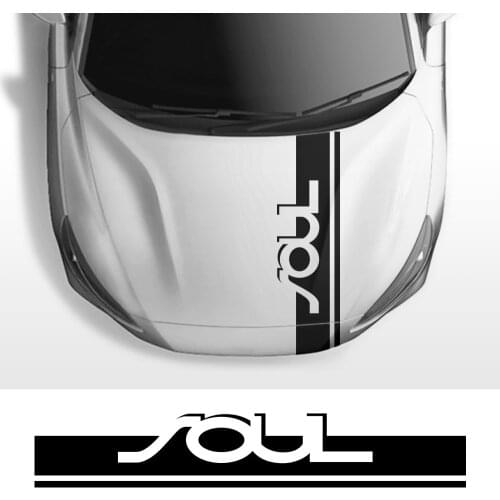 Racing Hood Cover Car Stickers For Kia Soul Sports Styling Auto Vinyl Film Long Strip Decals Automobile Decoration Accessories