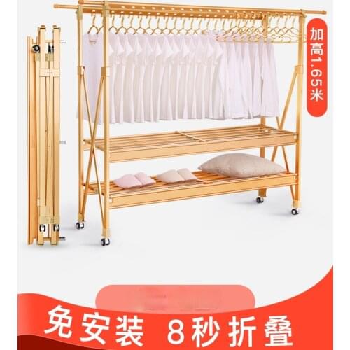Floor Type Clothes Horse Lift Folding Scaling Save Space Balcony Indoor Metal Cabides Mobile Waste Their Quilts Drying Rack