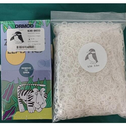 ORMCO Z-pak Elastics Dental Orthodontic Elastic Ties Clear Retainer Invisable Aligner 3.5OZ 5/16” Penguin ZOO Bands 5000Pis