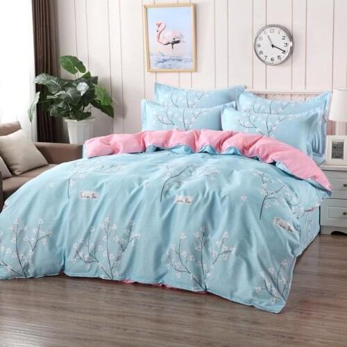 Bedding Cotton 100% Cotton 4-Piece Set AB Printing Student Dormitory Bedding Kit