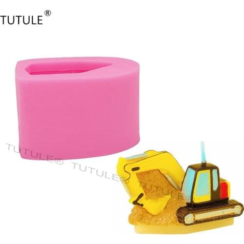 Top Fashion Rubber Fda Lfgb New 3d Stereoscopic Excavator Fondant Cake Mold Soap Chocolate Dessert Decoration Diy Bakeware