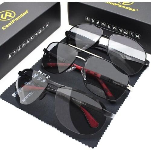 3PCS Combined Sale CoolPandas Polarized Sunglasses For Men Women Photochromic Driving Eyewear UV400 lentes de sol hombre