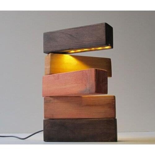 Modern New Moon Design Nartkan Decorative Wood Led Table lamp Desk lamp