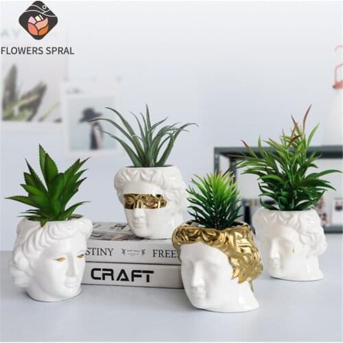 Modern Nordic Style Creative David Portrait Head Vase Decoration David Head With Phnom Penh Home Ceramic Vase Art Decoration