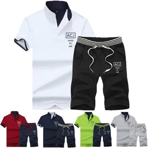 Tracksuit Man Sets Pants Summer New Mens Cropped T Shirt Shorts Casual Suits Sportswear Mens Clothing Male Sweatshirt 2021
