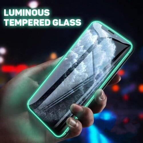 Luminous Tempered Glass Screen Protector Film for iPhone 11 Pro max Xs Max XR 7 8 Plus Anti-scratch Phone Screen Protector Film