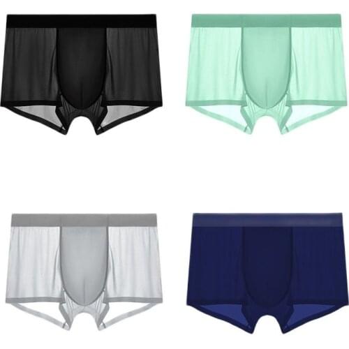 4pcs/lot Underwear Men Boxer Homme Super Ice Silk Boxershorts Seamless Men Boxers Sexy Boxer Shorts Cueca Male Panties Lingerie