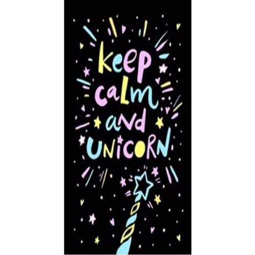 Magic Fantasy Keep Calm and Unicorn Kid Bathroom Swimming Spa Towels Beach Funny Sparkle Girl Unicorn Birthday Christmas Gift