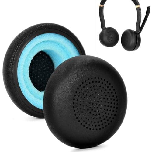 High Quality Soft Memory Sponge For Jabra evolve 75 75+ 75UC 75MS Headphone Protein Leather Use Perforated Design Earmuffs