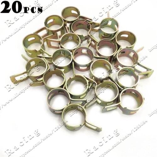 20Pcs 10mm Spring Clip Fuel Line Hose Water Pipe Air Tube Clamps Fastener Free Shipping
