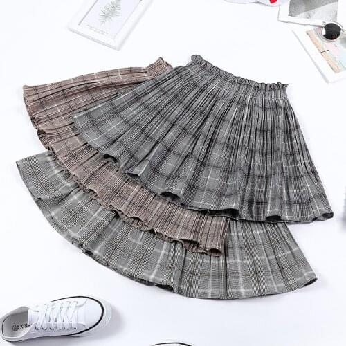 Summer womens pleated skirt Solid color length Korean elegant high waist skirt pleated skirt women skirt korean mini skirt