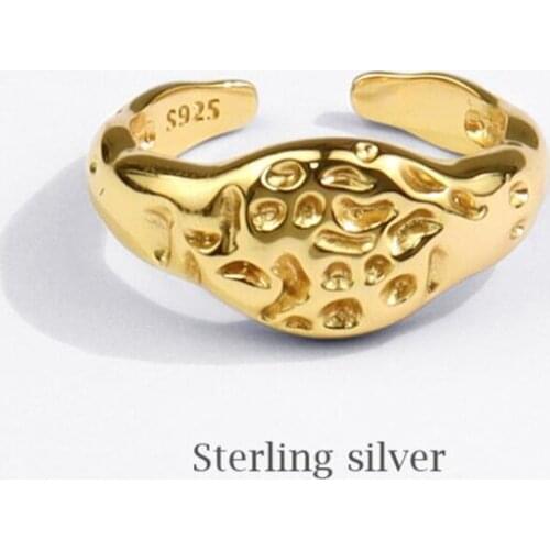 Sole Memory Cute Spots Personality Cool 925 Sterling Silver Female Resizable Opening Rings SRI754