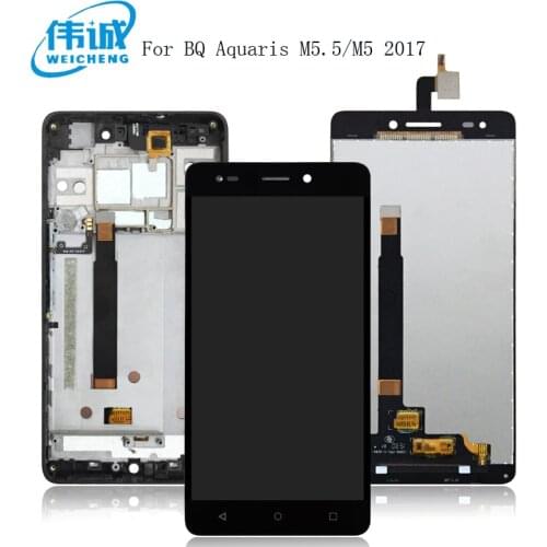 For BQ Aquaris M5.5 LCD Display With Frame Touch Screen Digitizer Assembly For BQ M5.5 M 5.5 M52017 M5 2017 Sensro LCD Screen