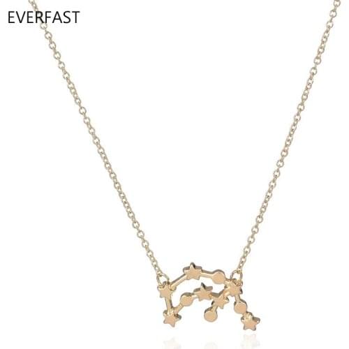 Everfast 1pc Vintage Choker Aquarius Zodiac Jewelry Star Constellation Necklace Birthday Sign Gift For Women Zodiac Necklace