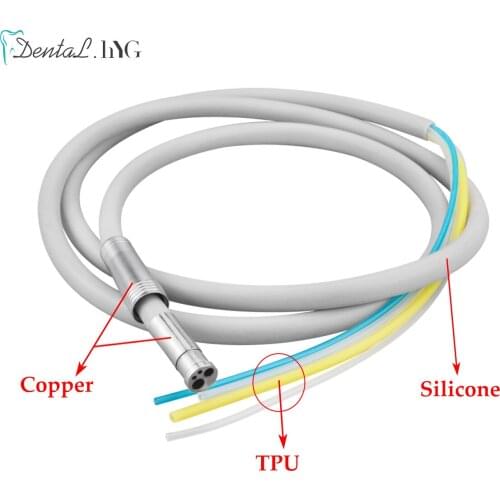Dental Handpiece Hose Tube 2 Holes/4 Holes with Connector Dental Chair Unit Repair Spare Parts for Low/High Speed Handpiece