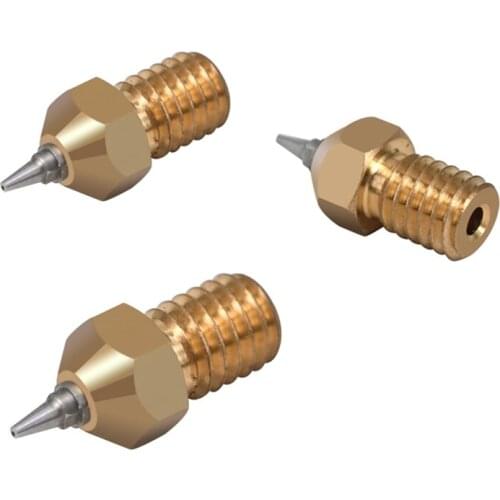 6pcs/lot V6 Airbrush Nozzle Brass Nozzle 0.2/0.3/0.4/0.5MM Removal Tips For E3D V6 Hotend Extruder 3D Printer Parts
