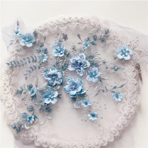 9Color Can Choose 3D Flower Applique Lace Patches DIY Wedding Dress Veil Sewing Accessories V2773
