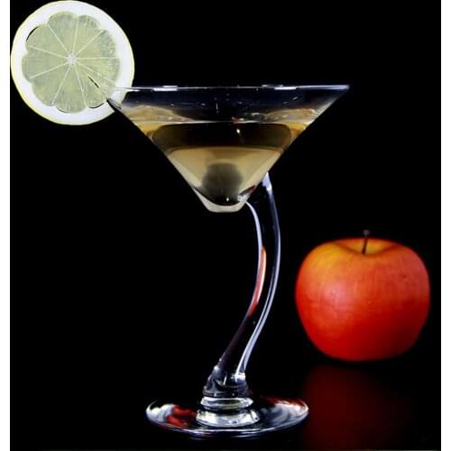 Bend Stem Glasses Cup Wine Shot Mixed Drinks Martini Cocktail Glass Goblet Champagne Wine Flutes Glassware Cup Bar Party