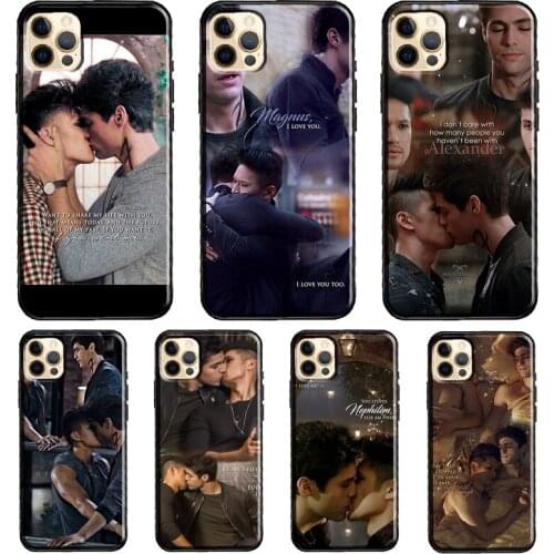 Shadowhunters Malec Kiss Funda Case For iPhone X XR XS MAX 12 Mini 11 Pro Max 5S 6S 8 7 Plus SE 2020 Cover Shell