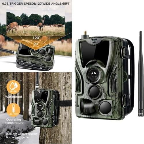 HC-801M 2G MMS Hunting Camera Forest Trail Camera Photo Traps Wireless Surveillance Scouting Thermal Imagers For Hunting Green