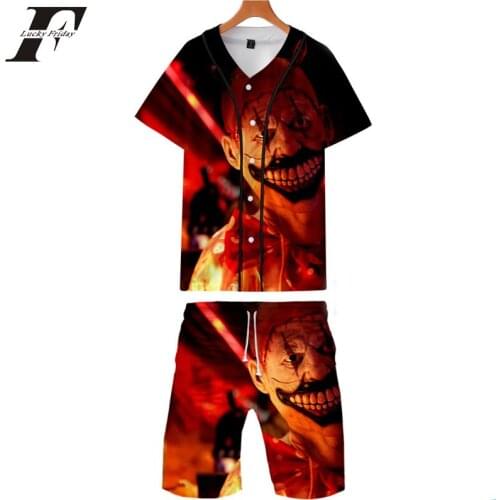 Halloween 3D Printed Two Piece Set Summer Baseball T-shirts+Casual Shorts 2 Piece Set Trendy tracksuit Streetwear Clothes kpop