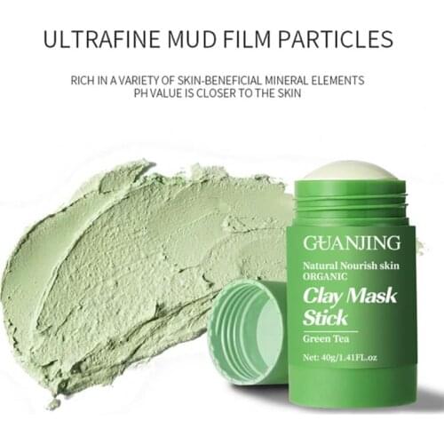GUANJING Green Tea Stick Mask Bamboo Charcoal Soild Mud Mask Oil Control Moisturizing Cleansing Facial Mask Face Skin Care TSLM2
